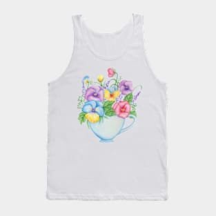 Watercolor Flower Cup Tank Top